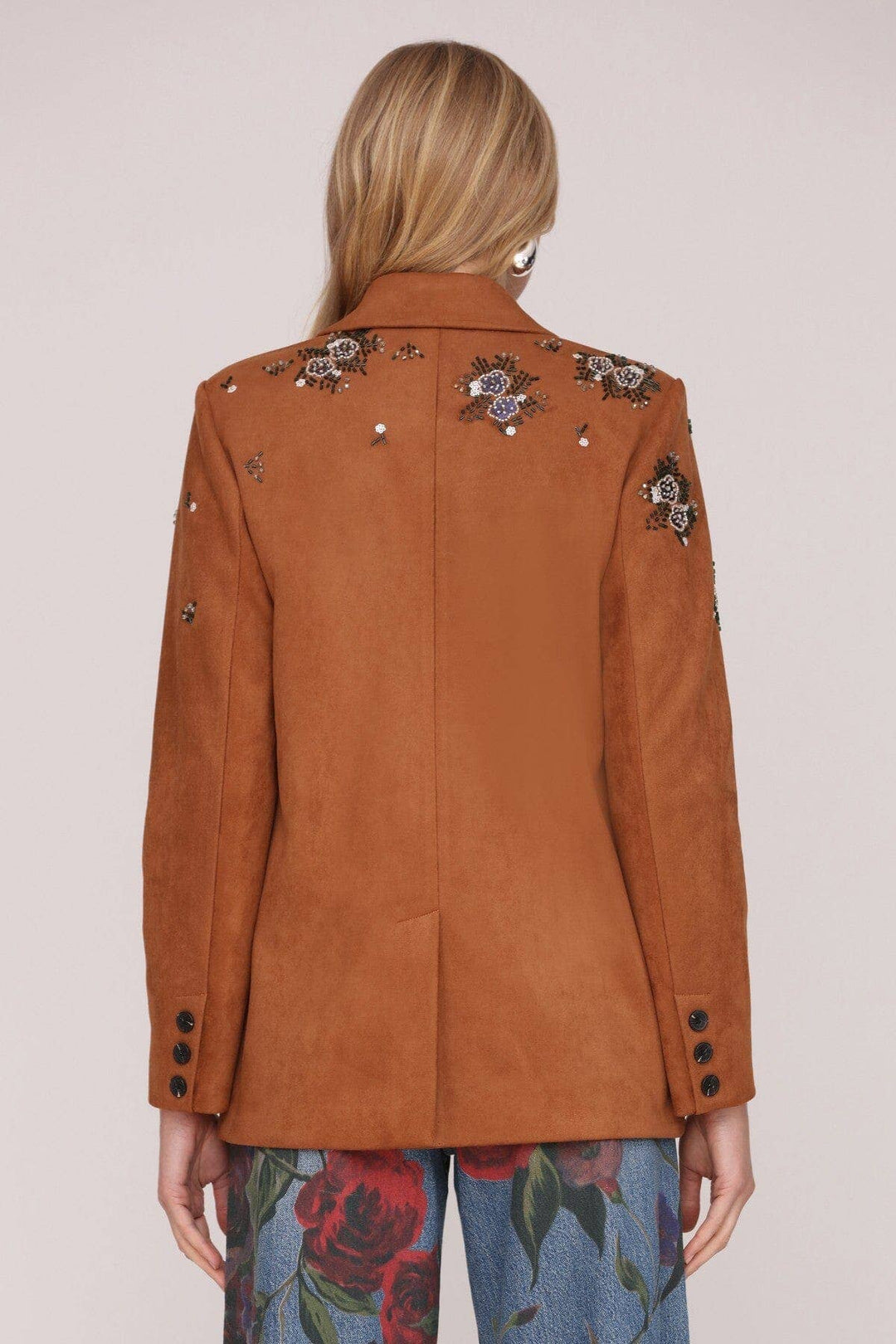 Embellished Faux Suede Blazer | Avec Les Filles