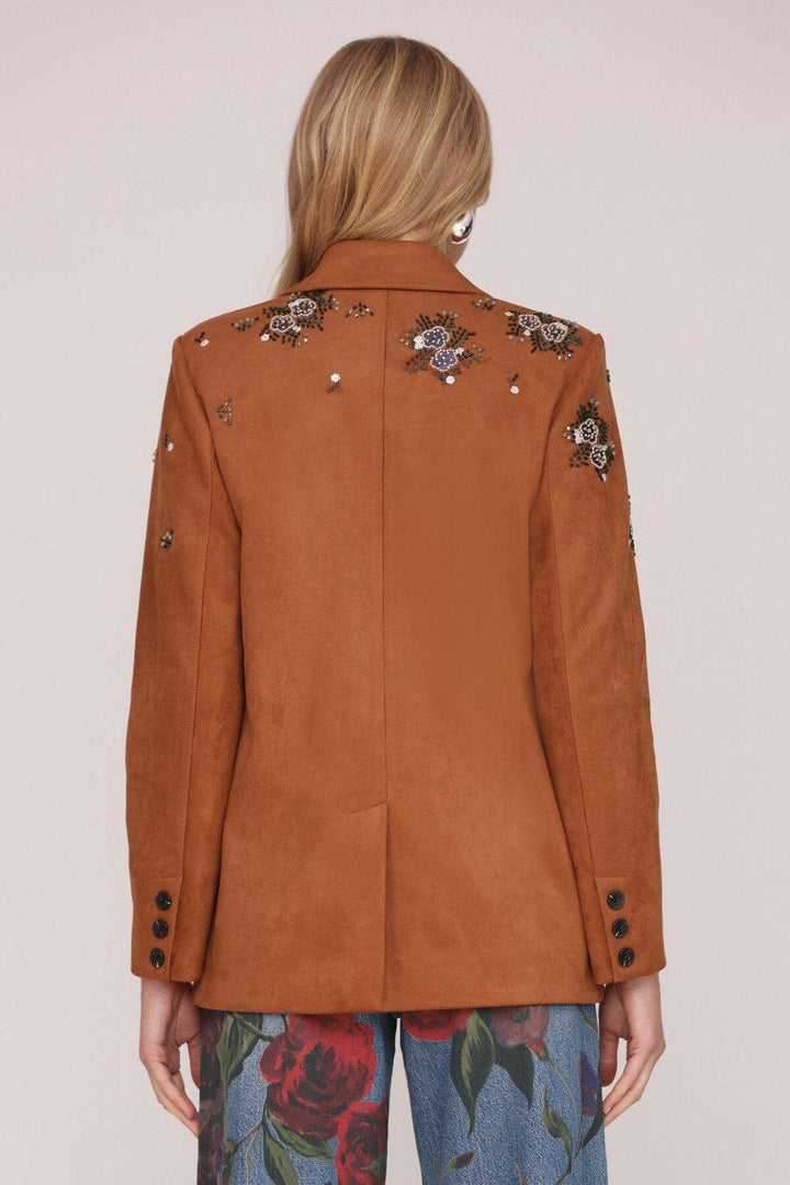 Embellished Faux Suede Blazer | Avec Les Filles