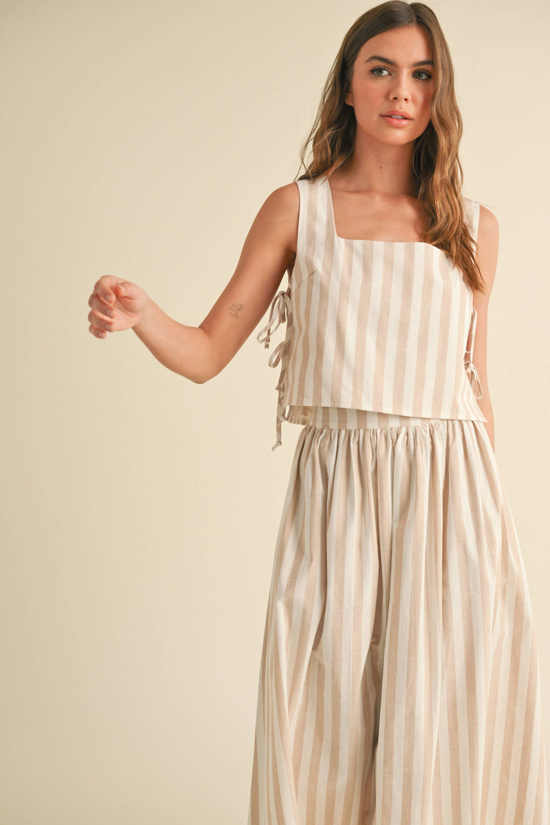 Striped Tie Side Top