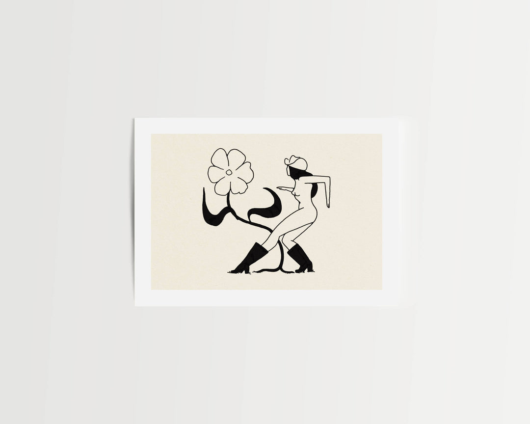 Flower Dance – Cowgirl Western & Botanical Giclée Art Print
