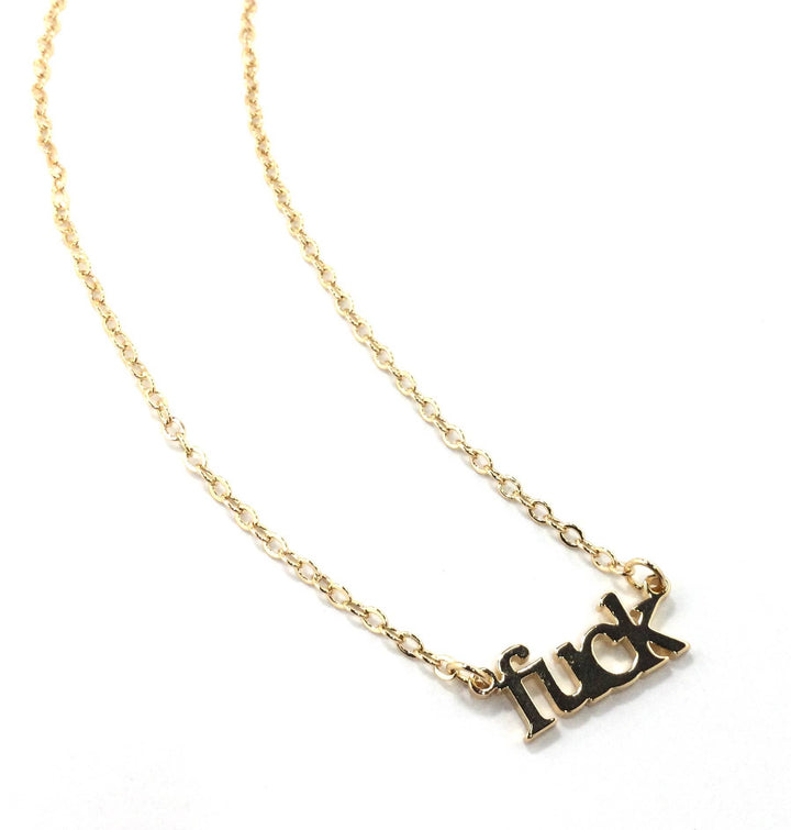 "fuck" Pendant Gold Necklace
