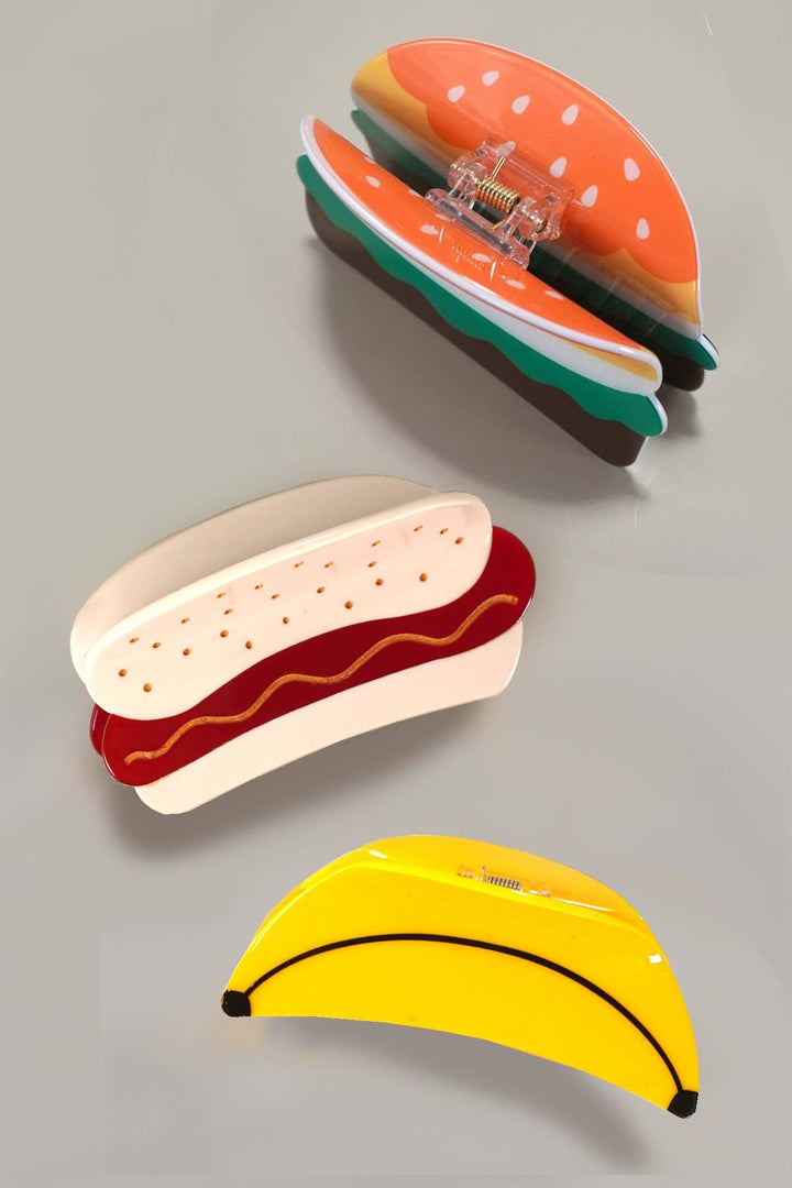 JUMBO FOODIE HAIR CLAW CLIPS