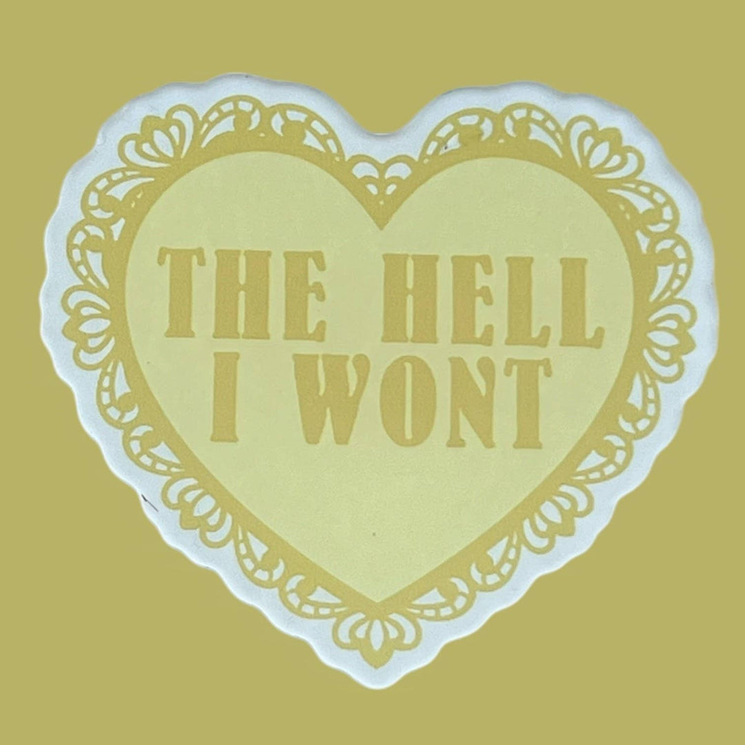 The Hell I Won't Lace Heart Glitter Sticker
