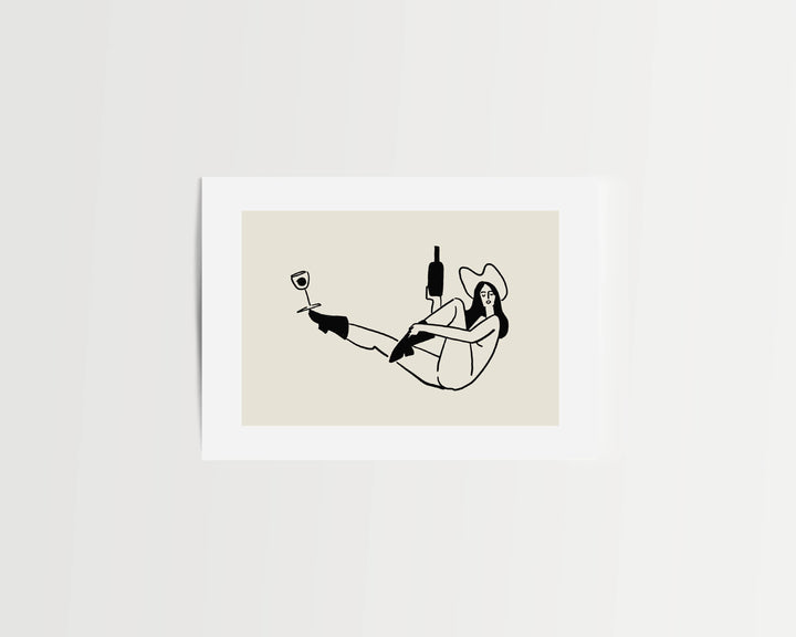 "Balance" Yoga & Wine Cowgirl Minimal Western Wall Art