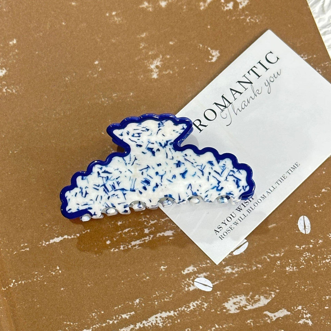 Porcelain Half Moon Hair Claw Clip