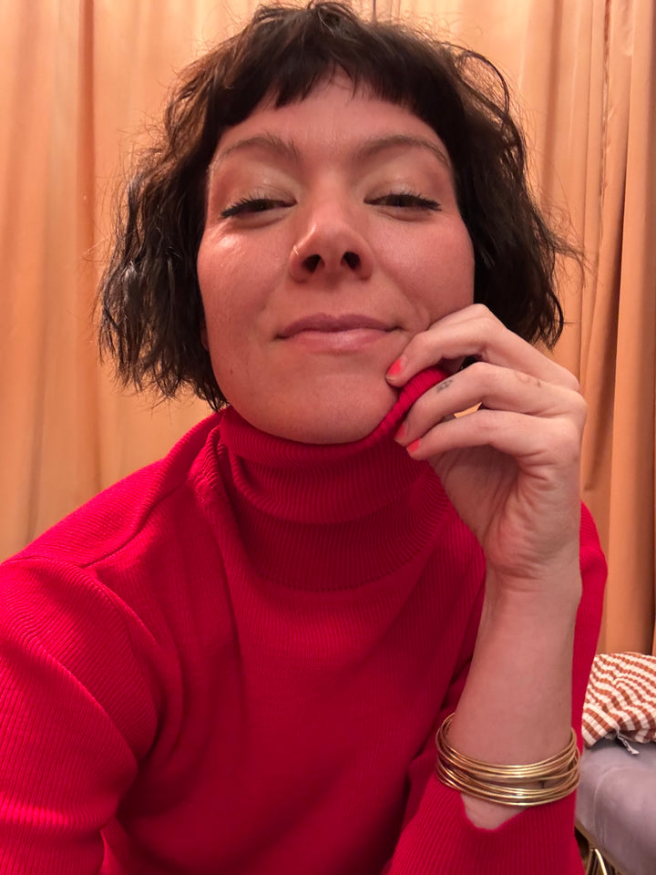 Vintage Red Turtleneck Sweater