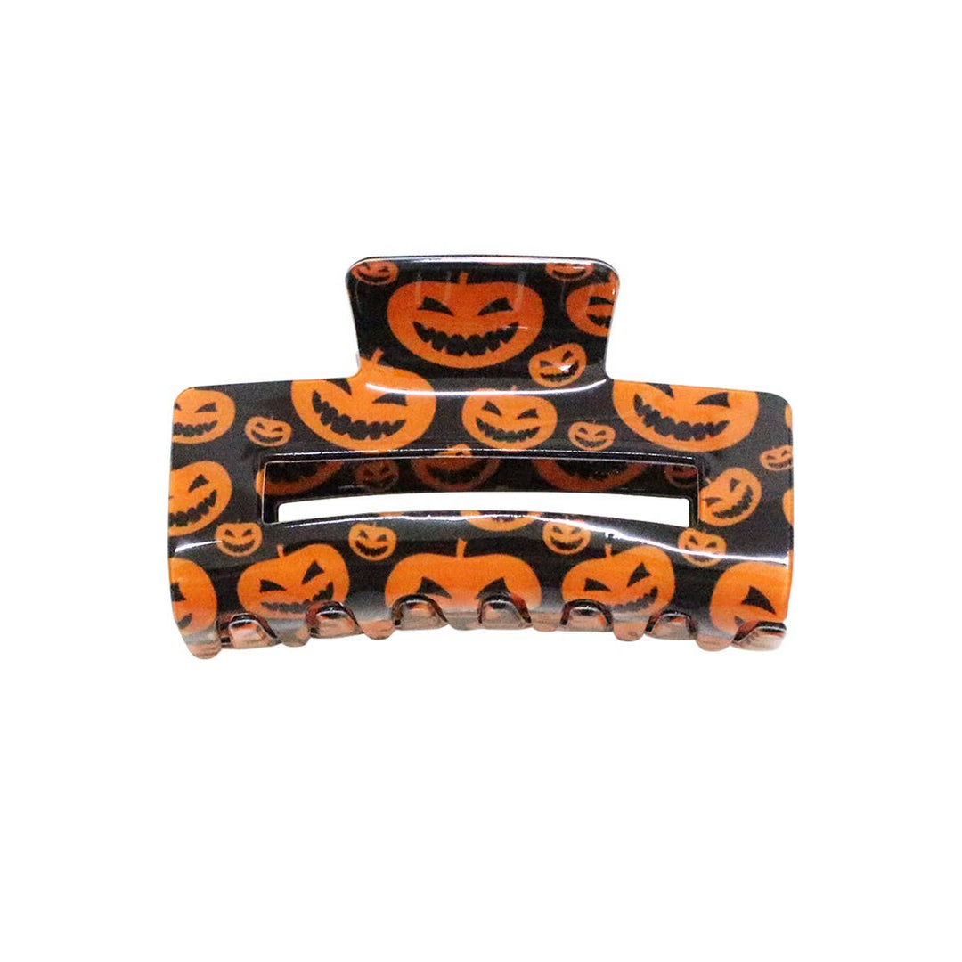 SPOOKY PUMPKIN RECTANGLE JAW HAIR CLIP