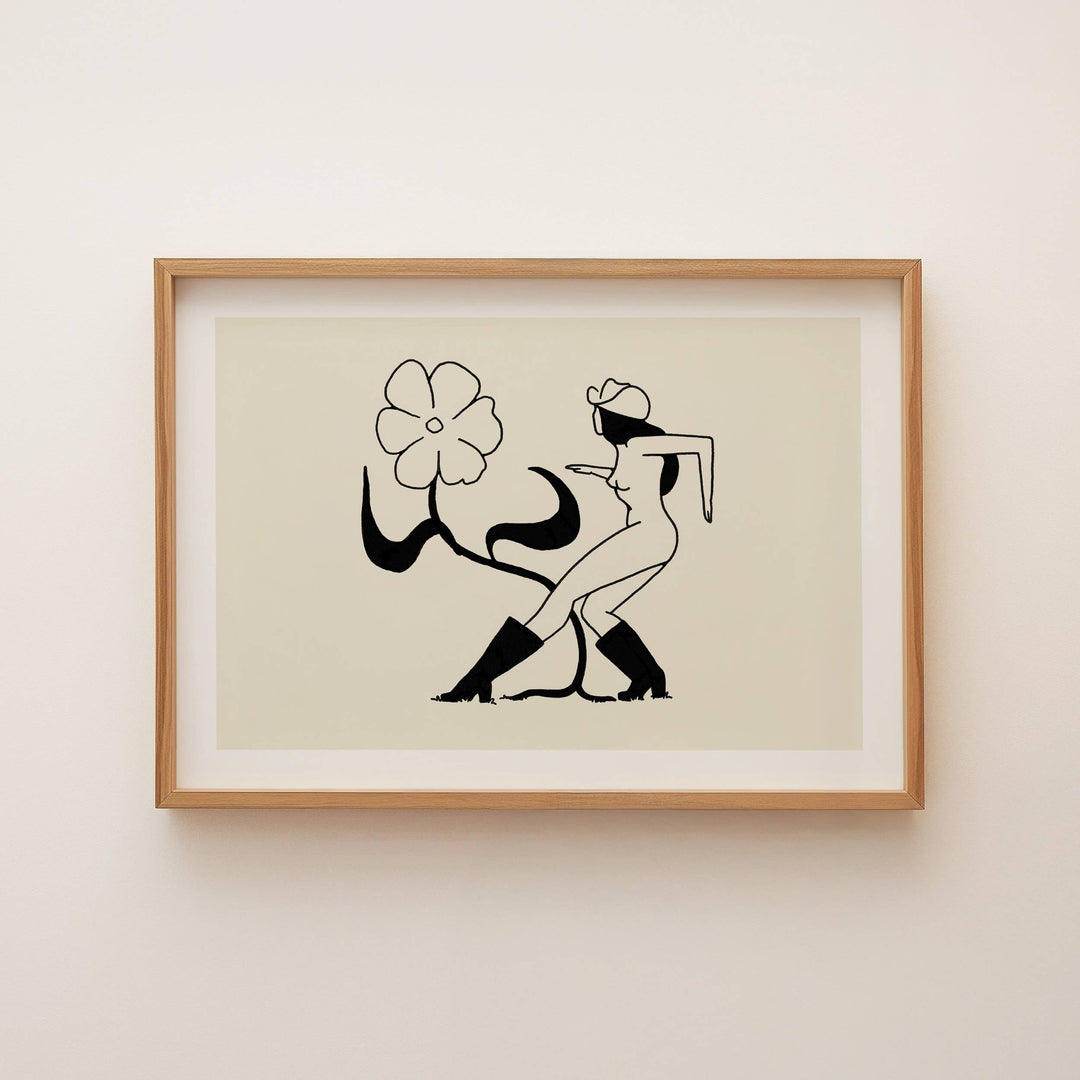 Flower Dance – Cowgirl Western & Botanical Giclée Art Print