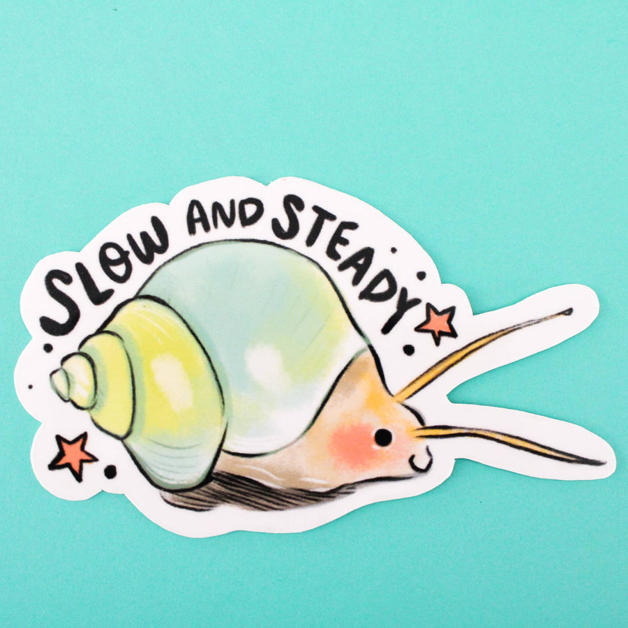 Slow and Steady Snail Vinyl Sticker