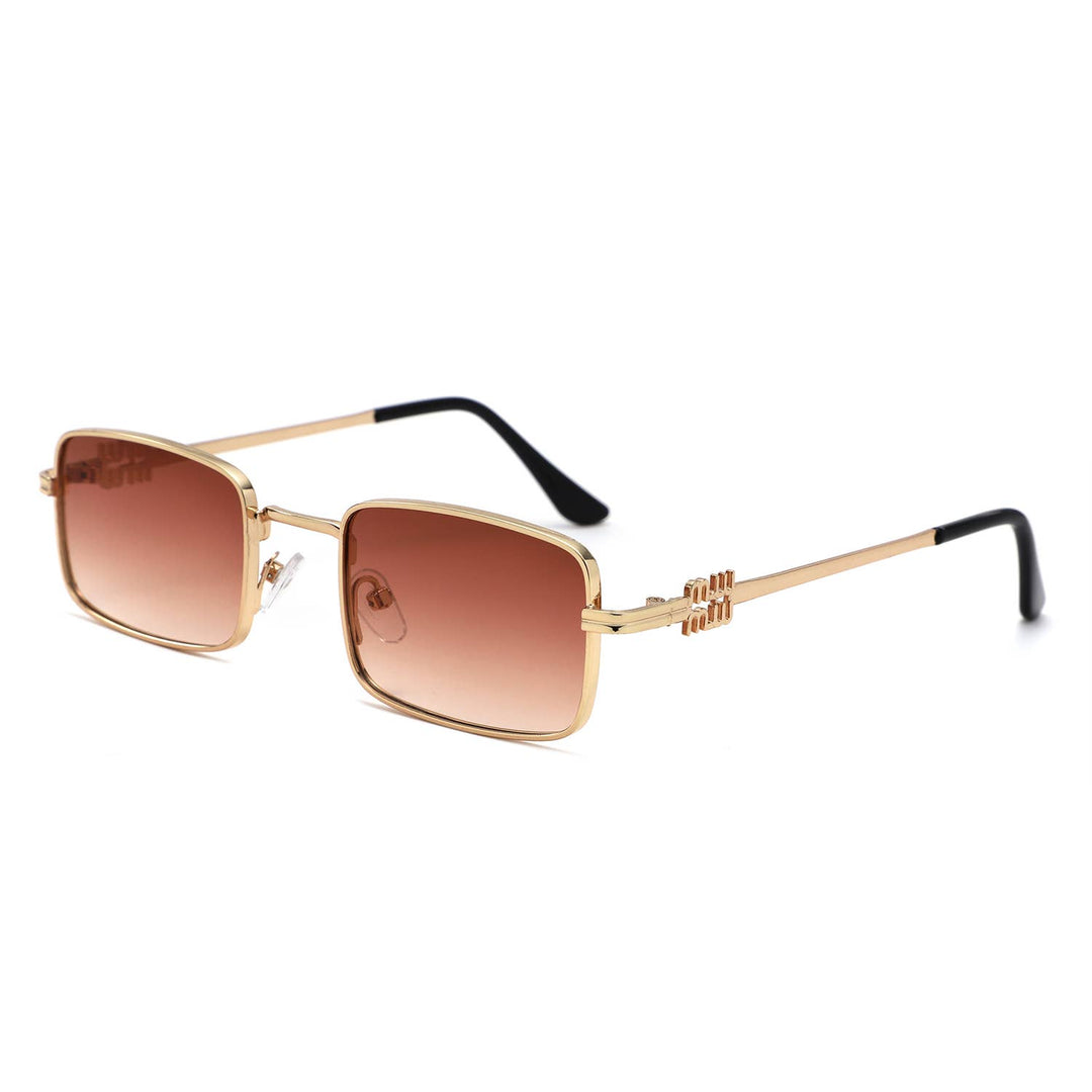 Vintage Rectangle Metal Sunglasses
