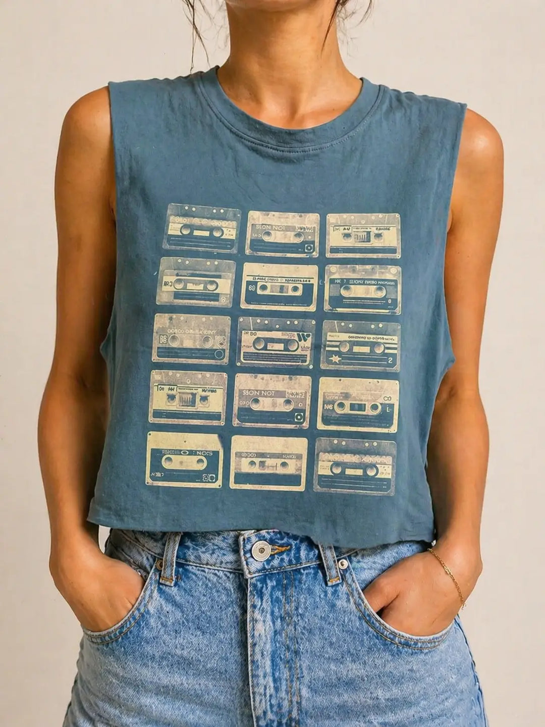 Green Cassette Tapes Muscle Tank