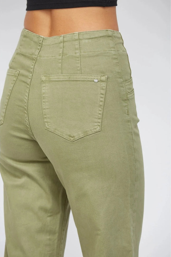 Olive Super High Wide Leg Pants