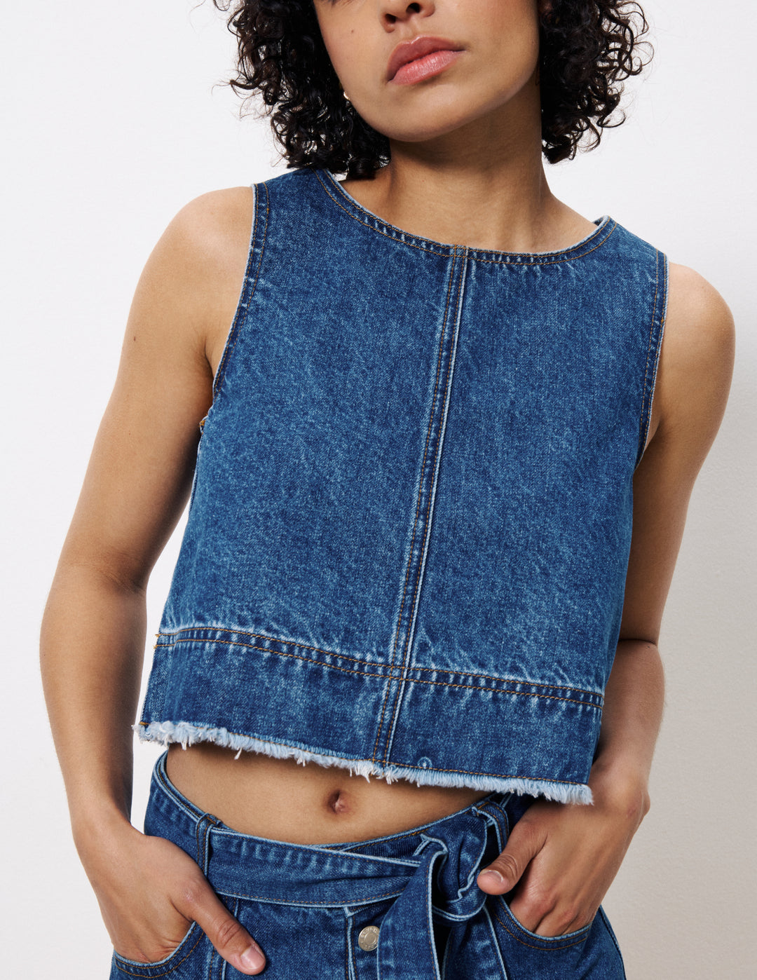 Sleeveless Denim Shirt