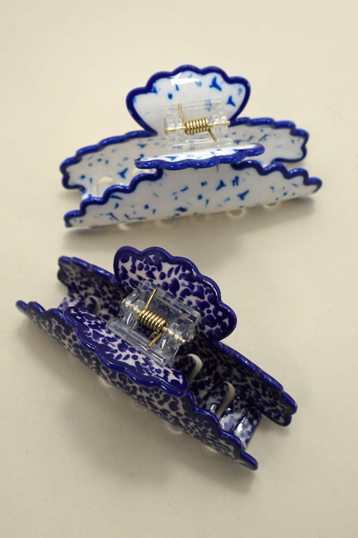 Porcelain Half Moon Hair Claw Clip