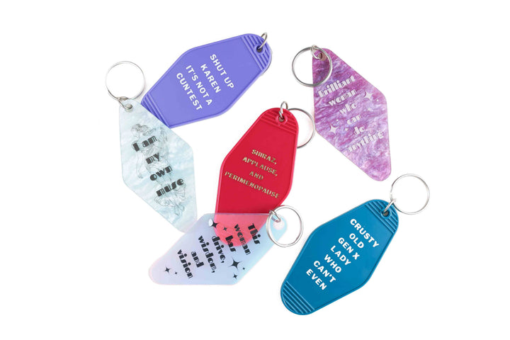 Brilliant Woman Who Can Do Anything Purple Marble Keychain