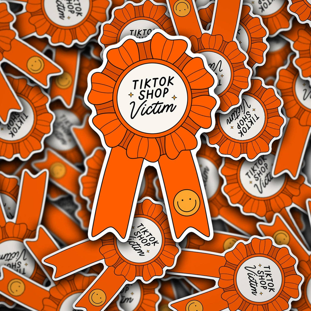 Tik Tok Shop Victim Ribbon Sticker