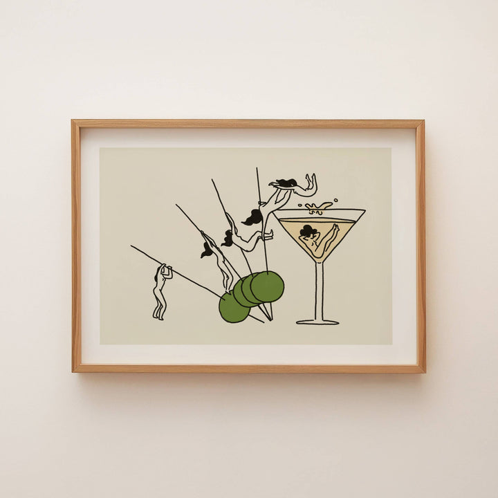 "Pole Vault" Vintage Martini Wall Art Print