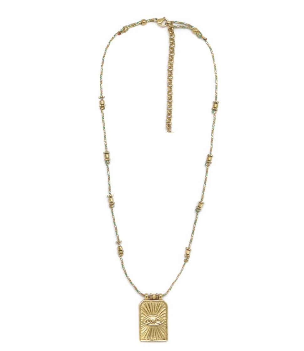 Gold Eye Cord Necklace