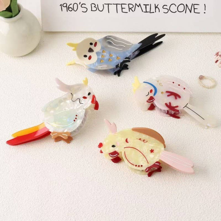 VIBRANT BIRD HAIR CLAW CLIP