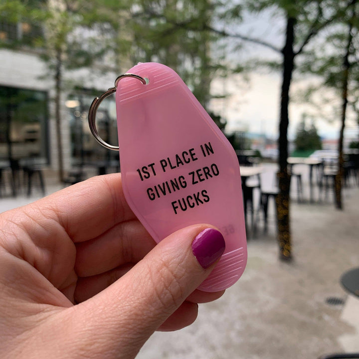 1st Place in Giving Zero Fucks Motel Keychain