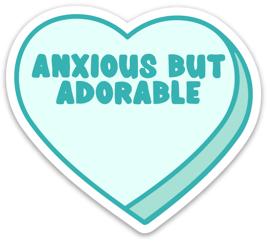 Funny Anxiety Pink Heart Sticker – A Cute Reminder That You’re Anxious But Adorable!