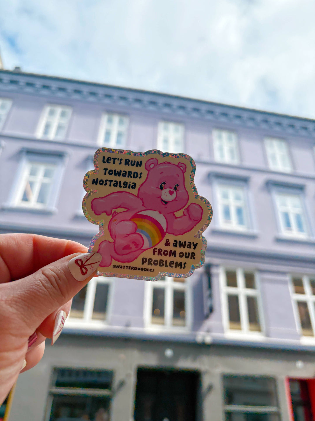 Let's Run Towards Nostalgia Care Bear 1980s Sticker