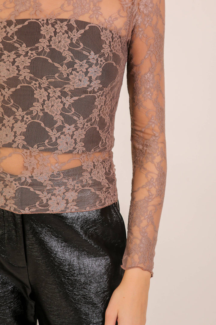Layer Me Lace High Neck Top