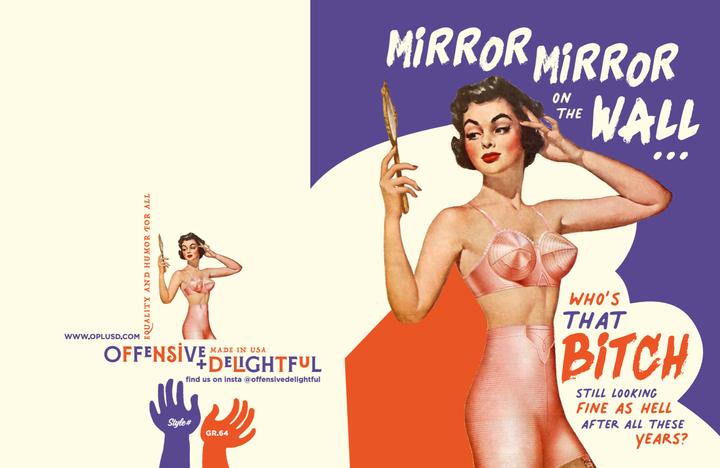 MIRROR MIRROR funny, fabulous, birthday card