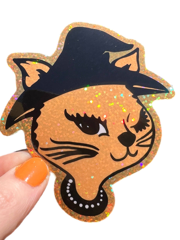 Halloween Winking Cat Sticker