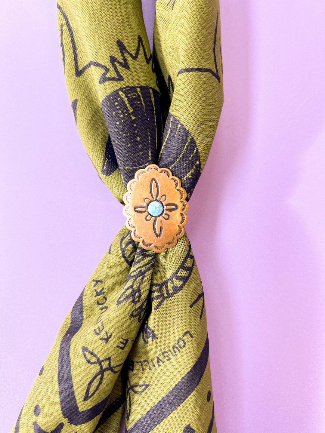 Gold Opal Concho Bandana Slide