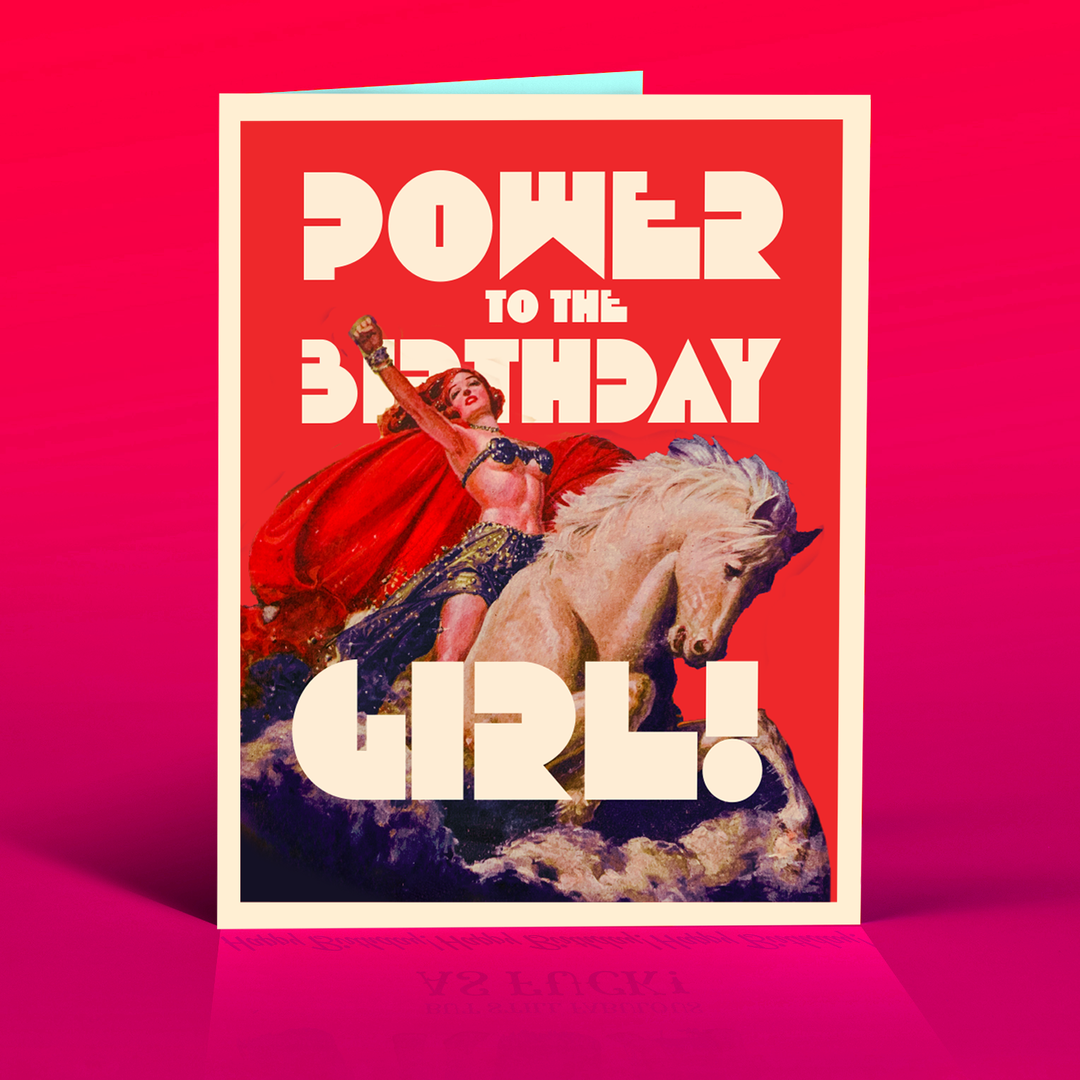 POWER GIRL Birthday Card