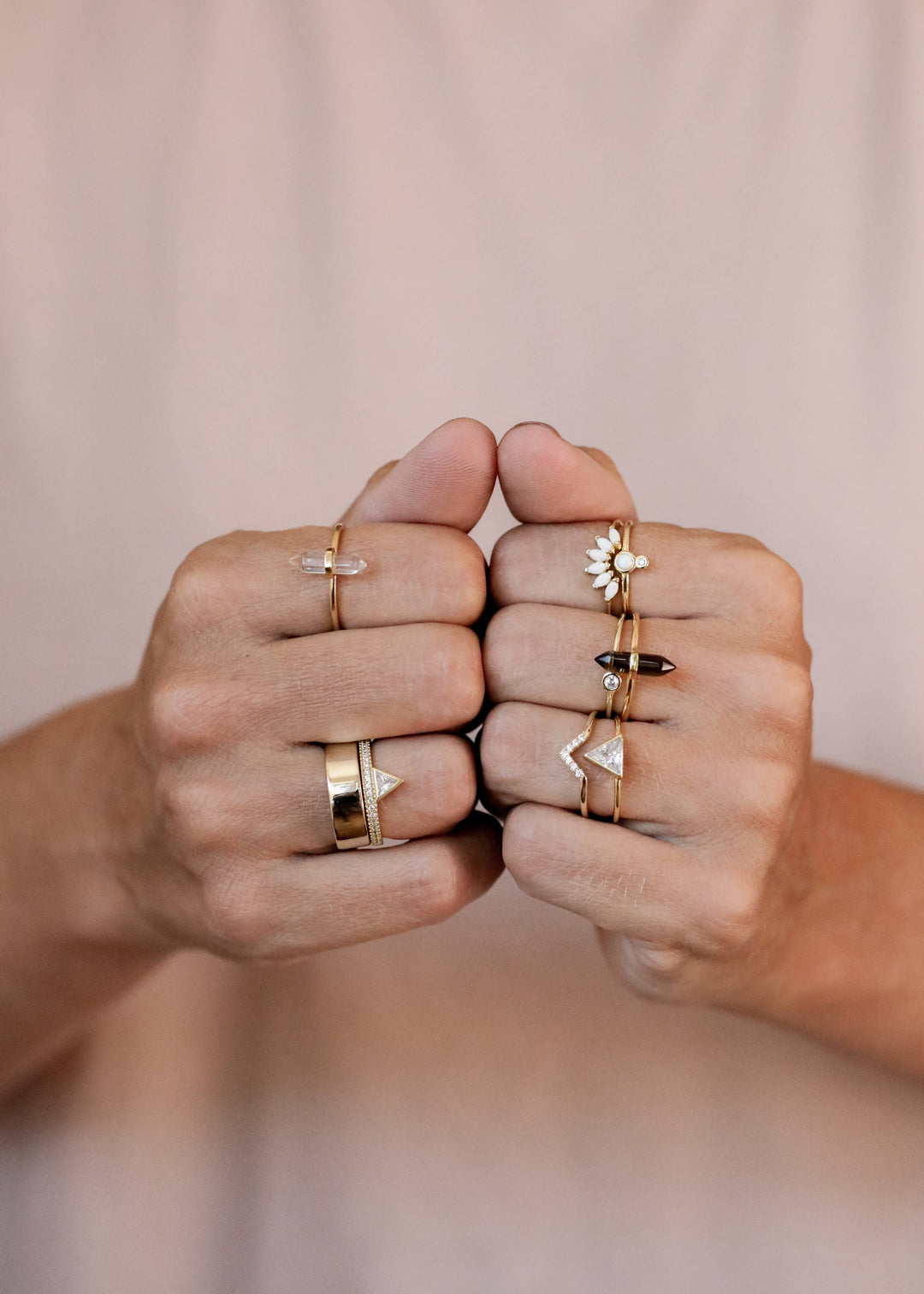 Gold Rings - Smoky Quartz Point