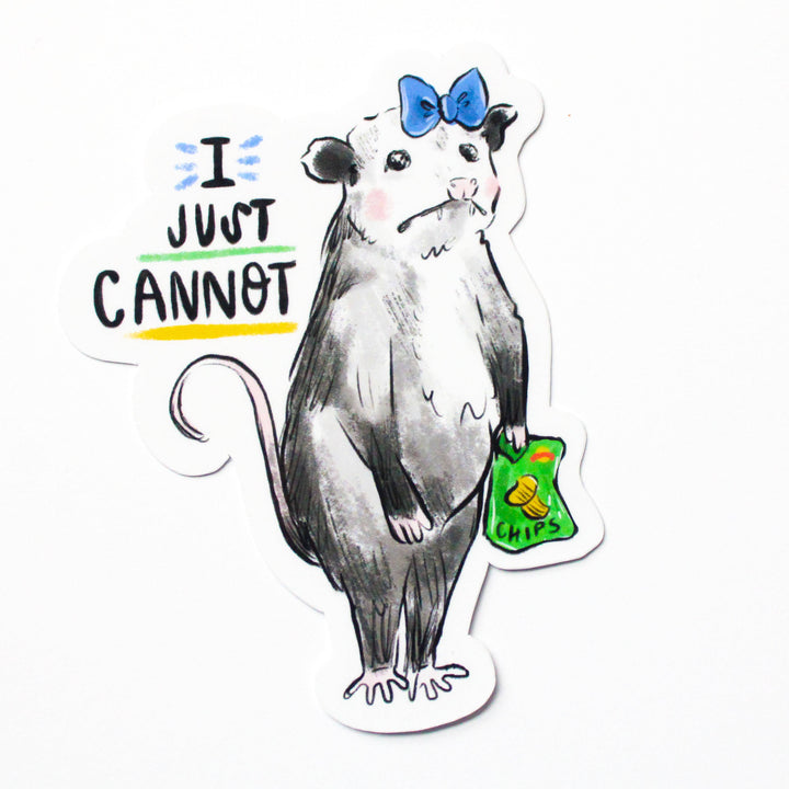 Just Cannot Possum Vinyl Sticker