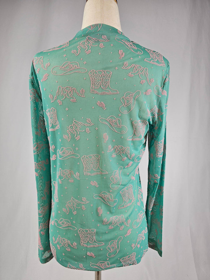 Country Velvet Mesh Top