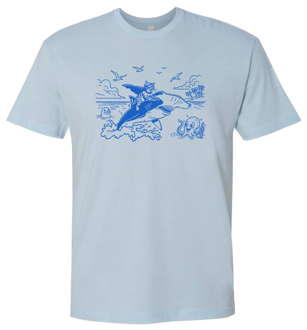 Cat Riding Shark T-Shirt