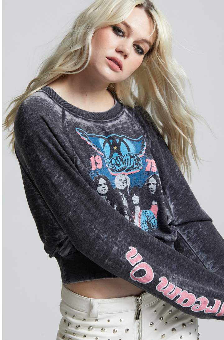 302120 - 730 AEROSMITH DREAM ON LS BURNOUT SWEATSHIRT