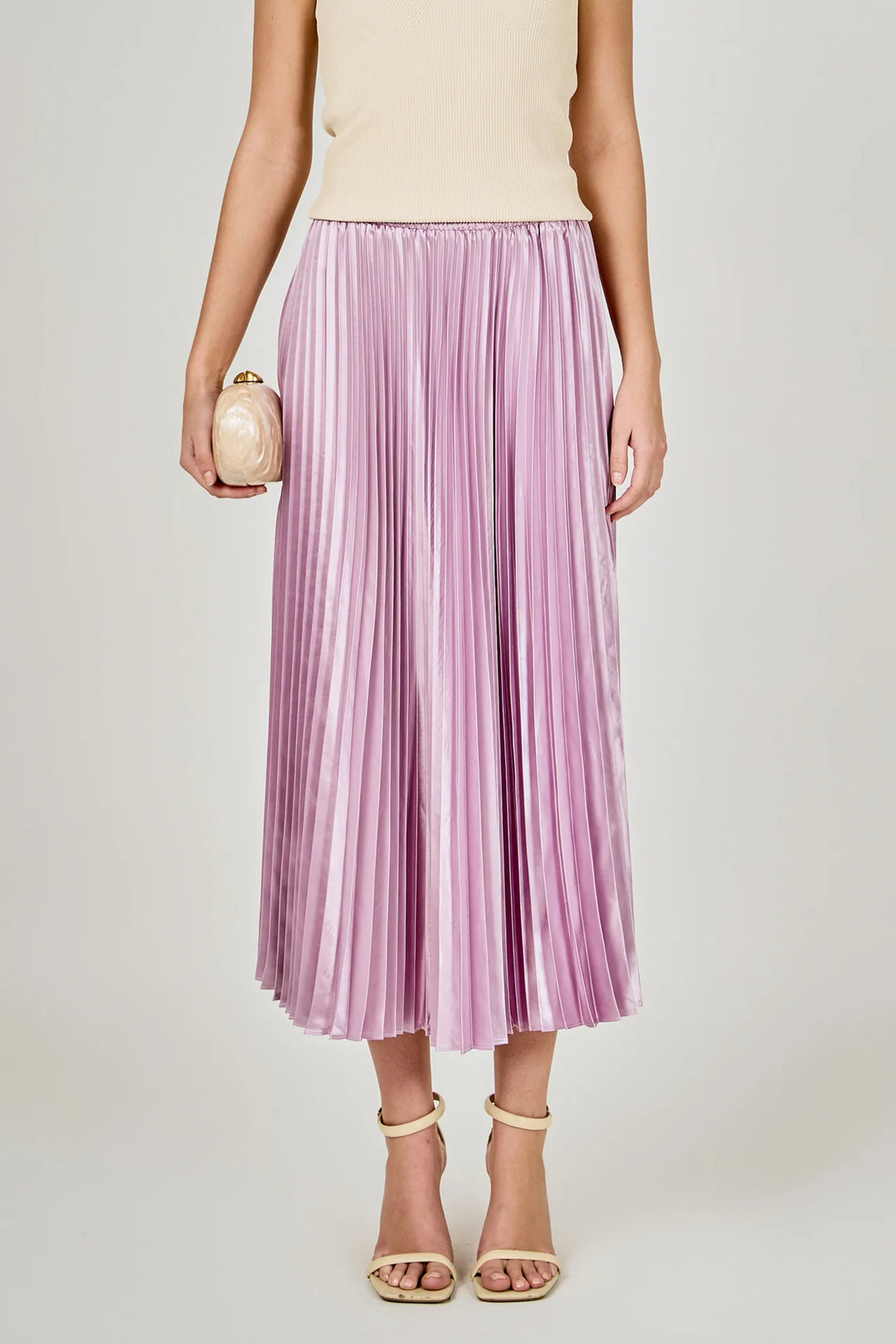 Lilac Sunburst Pleated Skirt