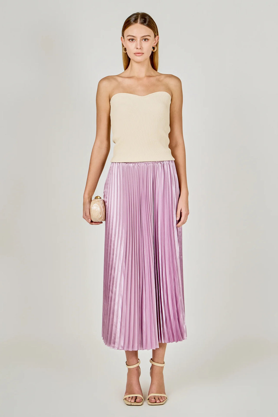 Lilac Sunburst Pleated Skirt
