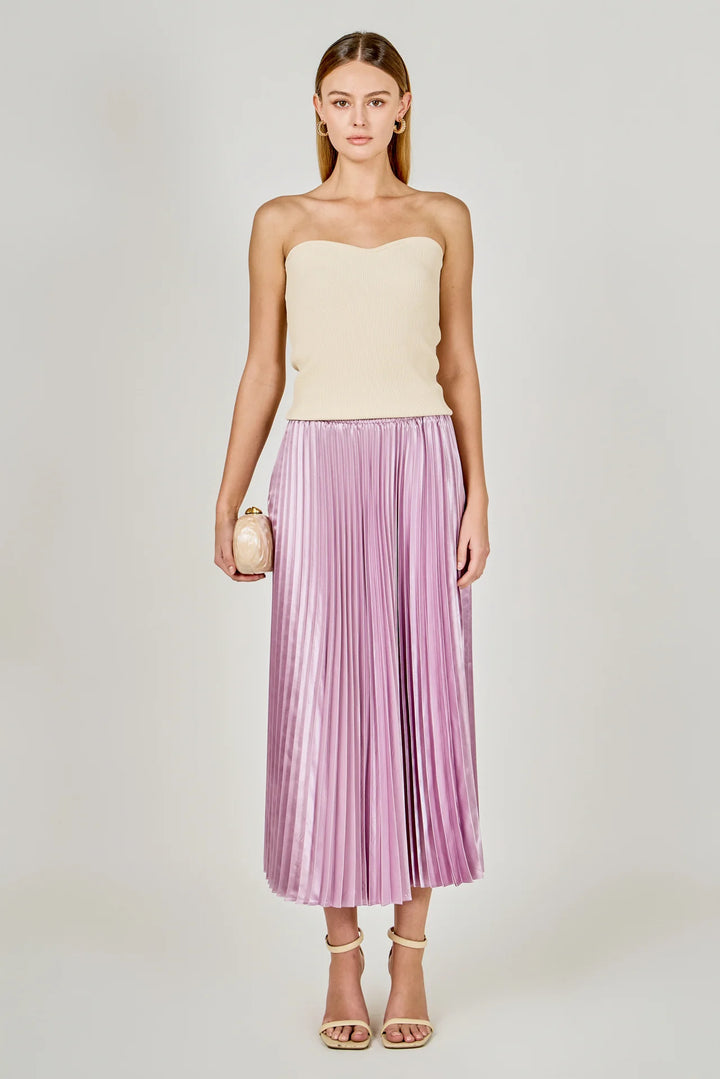 Lilac Sunburst Pleated Skirt