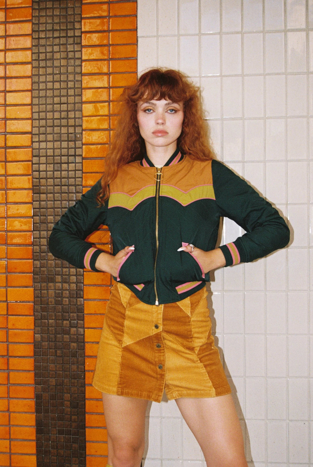 Emerald Sonoran Sunrise Bomber Jacket