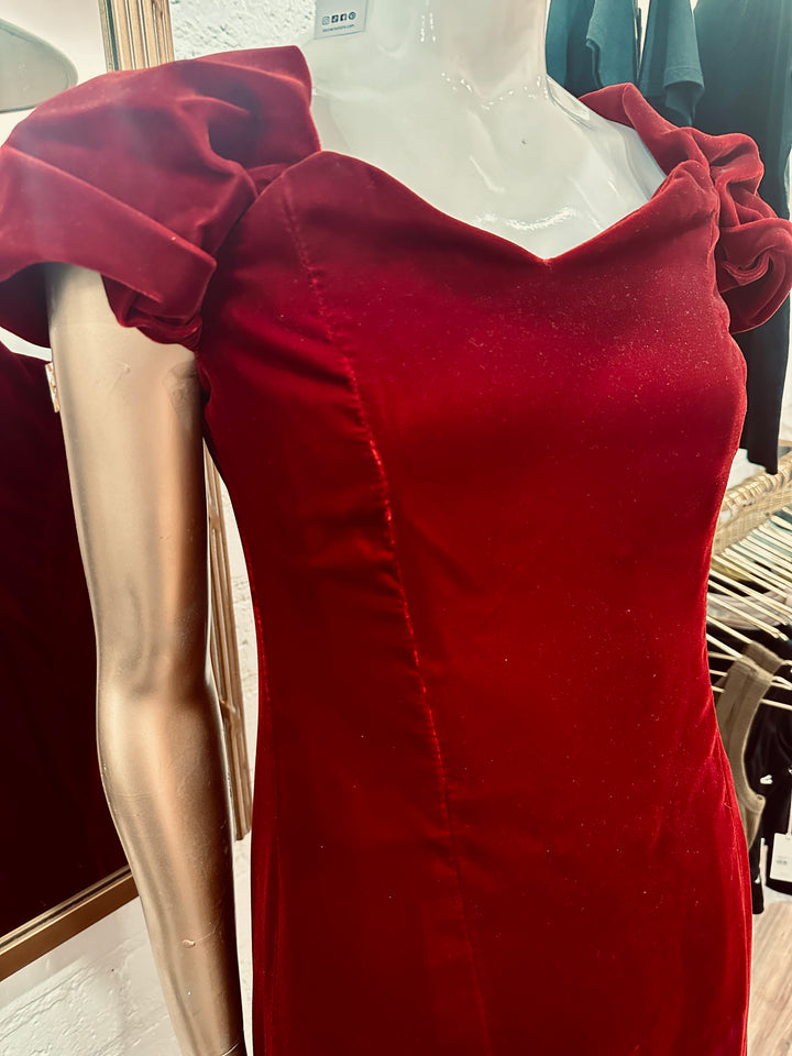 Red Velvet Vintage Gown