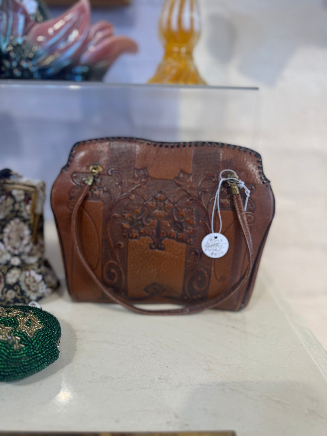 Vintage Tooled Leather Handbag