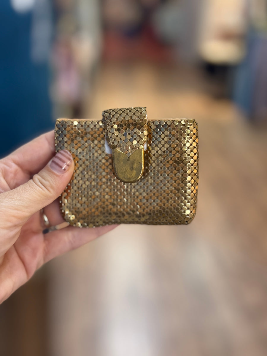 Vintage Gold Mesh Compact Holder – 1950s Glitz &amp; Glam