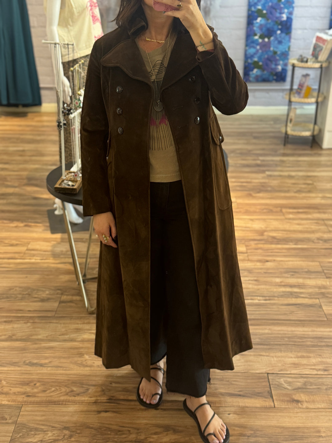 1970s Vintage Suede Trench Coat – Chocolate Brown