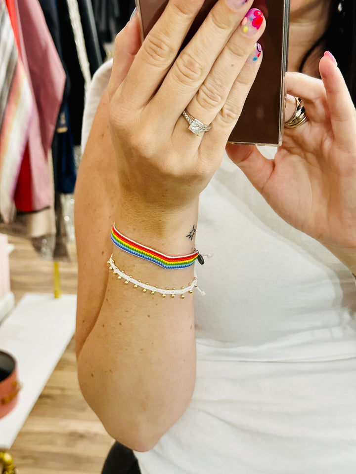 Pura Vida Woven Rainbow Bead Bracelet