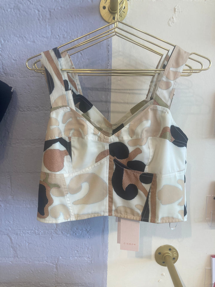 Printed Bustier Blouse
