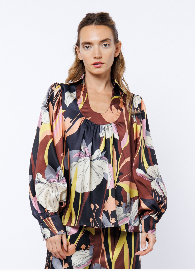 Printed Collar Keyhole Top
