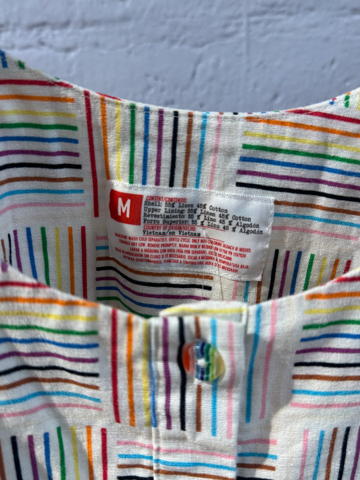 Vintage Rainbow Stripe Sundress