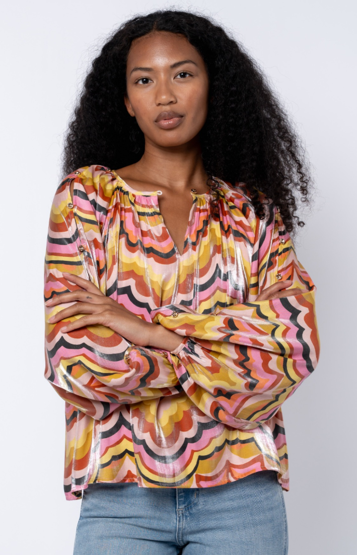 Shimmer Print Top | Ciebon