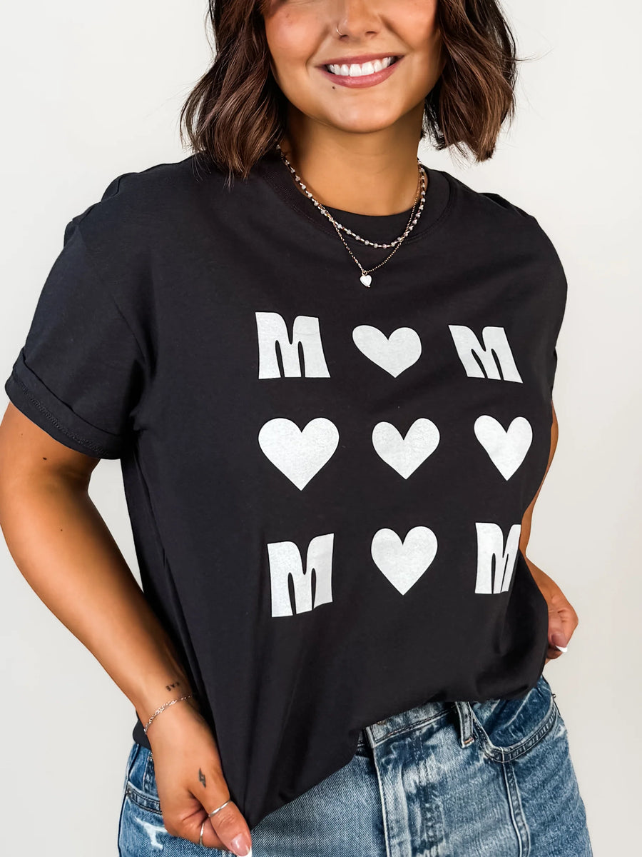 Z Supply Boyfriend Tic Tac Mom Tee Black Sand